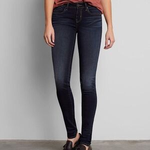 Buckle Women's Skinny Jeans - Dark Blue